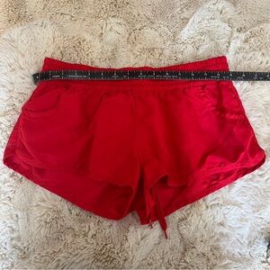 Women's Red Swim Shorts with pockets